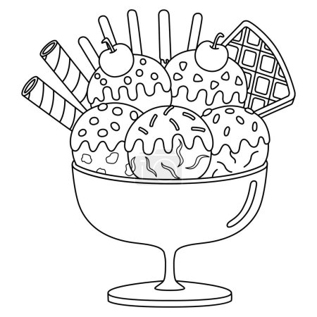 A cute and funny coloring page of an Ice Cream on the Beach. Provides hours of coloring fun for children. Color, this page is very easy. Suitable for little kids and toddlers.