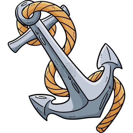 Illustration for This cartoon clipart shows a Sea Anchor illustration. - Royalty Free Image