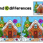 Find or spot the differences on this Christmas Gingerbread Kids activity page. A funny and educational puzzle-matching game for children.