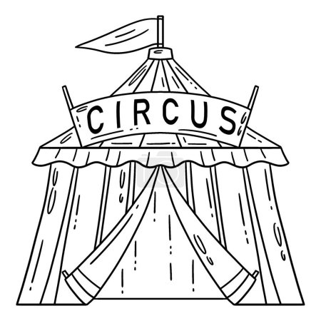 Illustration for A cute and funny coloring page of a Circus Tent. Provides hours of coloring fun for children. To color, this page is very easy. Suitable for little kids and toddlers. - Royalty Free Image