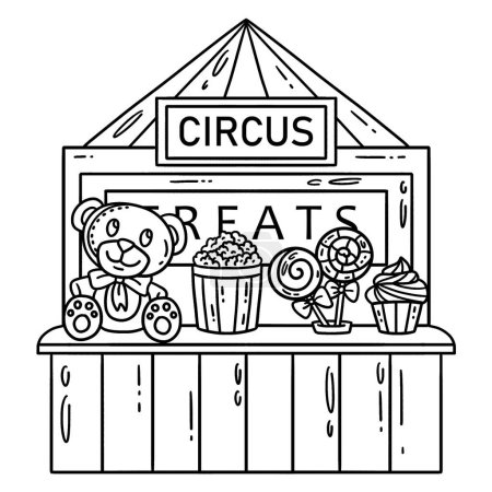 Illustration for A cute and funny coloring page of a Circus treat. Provides hours of coloring fun for children. To color, this page is very easy. Suitable for little kids and toddlers. - Royalty Free Image