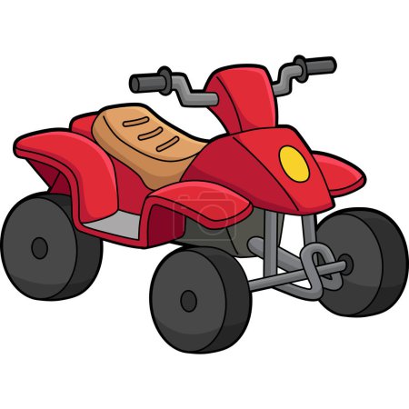 Illustration for This cartoon clipart shows a Quad Bike Vehicle illustration. - Royalty Free Image