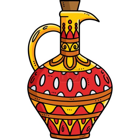 Illustration for This cartoon clipart shows a Greek Vase illustration. - Royalty Free Image