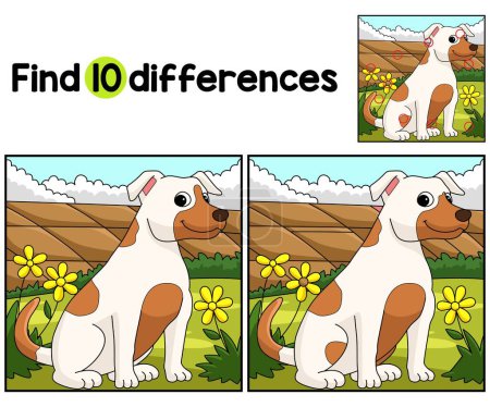 Téléchargez les illustrations : Trouvez ou repérez les différences sur cette page d'activité Jack Russell Terrier Dog Kids. C'est un jeu de puzzle drôle et éducatif correspondant pour les enfants. - en licence libre de droit