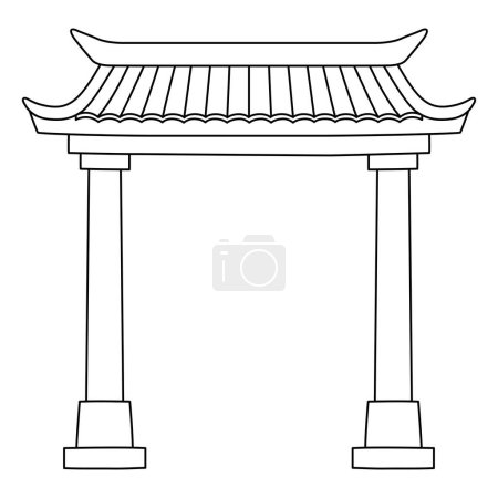 A cute and funny coloring page of a Chinese Gatehouse. Provides hours of coloring fun for children. To color, this page is very easy. Suitable for little kids and toddlers.