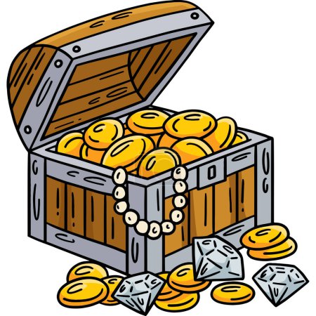 This cartoon clipart shows a Pirate Chests illustration.