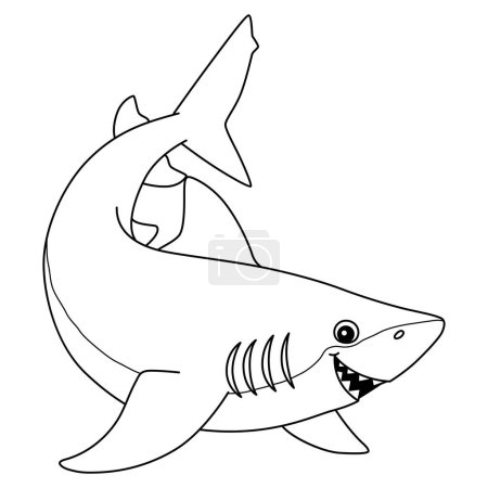 A cute and funny coloring page of a Lemon Shark. Provides hours of coloring fun for children. To color, this page is very easy. Suitable for little kids and toddlers. 