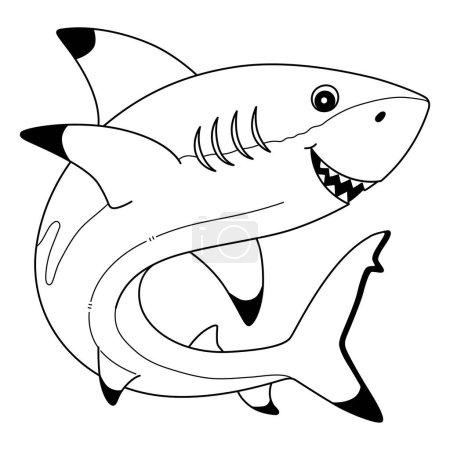 A cute and funny coloring page of a Blacktip Shark. Provides hours of coloring fun for children. To color, this page is very easy. Suitable for little kids and toddlers. 