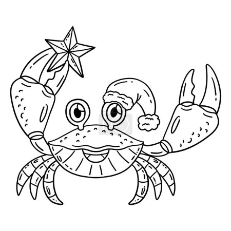 A cute and funny coloring page of a Christmas in July Crab with a Christmas Hat. Provides hours of coloring fun for children. To color, this page is very easy. Suitable for little kids and toddlers.