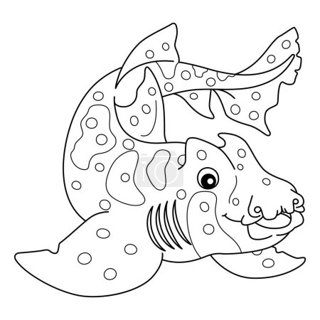 A cute and funny coloring page of a Horn Shark. Provides hours of coloring fun for children. To color, this page is very easy. Suitable for little kids and toddlers. 