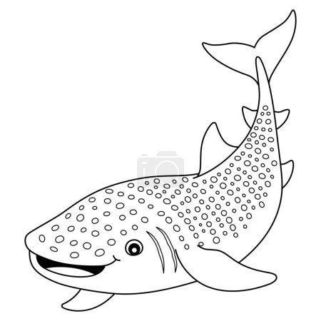 A cute and funny coloring page of a Whale Shark. Provides hours of coloring fun for children. To color, this page is very easy. Suitable for little kids and toddlers. 