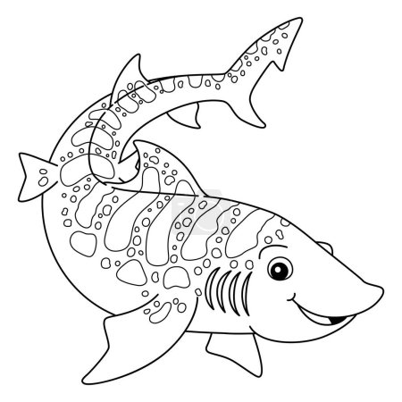 A cute and funny coloring page of a Leopard Shark. Provides hours of coloring fun for children. To color, this page is very easy. Suitable for little kids and toddlers. 