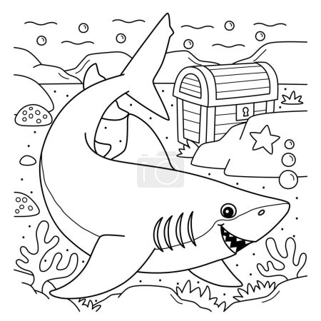 A cute and funny coloring page of a Lemon Shark. Provides hours of coloring fun for children. To color, this page is very easy. Suitable for little kids and toddlers. 