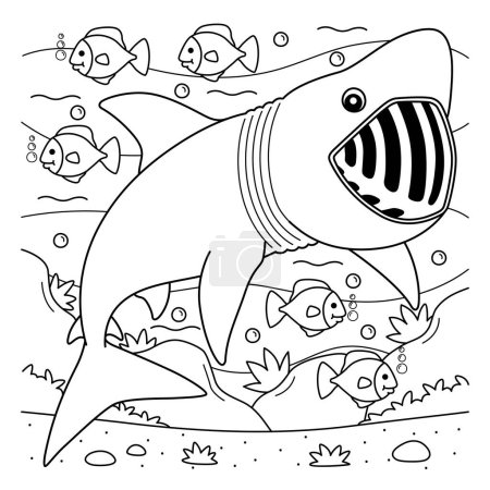 Una página para colorear lindo y divertido de un tiburón peregrino. Proporciona horas de diversión para colorear para los niños. Para colorear, esta página es muy fácil. Apto para niños pequeños y niños pequeños. 