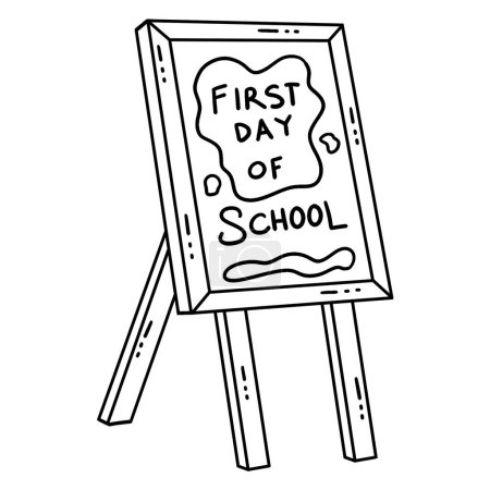 A cute and funny coloring page of a First Day of School Canvas. Provides hours of coloring fun for children. To color, this page is very easy. Suitable for little kids and toddlers.