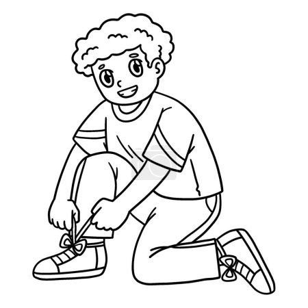 Illustration for A cute and funny coloring page of a First Day of School Child School Shoes. Provides hours of coloring fun for children. To color, this page is very easy. Suitable for little kids and toddlers. - Royalty Free Image
