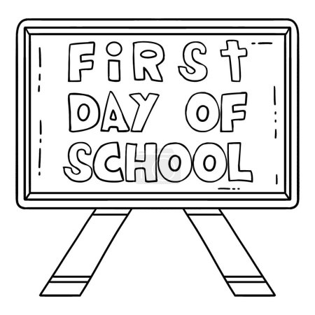 A cute and funny coloring page of a First Day of School Canvas. Provides hours of coloring fun for children. To color, this page is very easy. Suitable for little kids and toddlers.