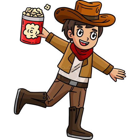This cartoon clipart shows a Circus in a Cowboy Outfit illustration.