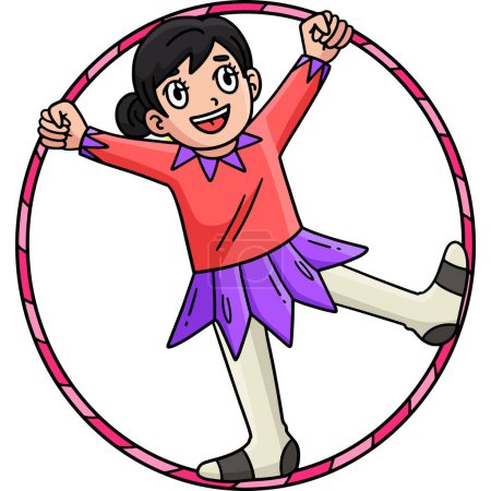 Illustration for This cartoon clipart shows a Circus Female Acrobat illustration. - Royalty Free Image