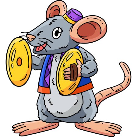 This cartoon clipart shows a Circus Mouse illustration.