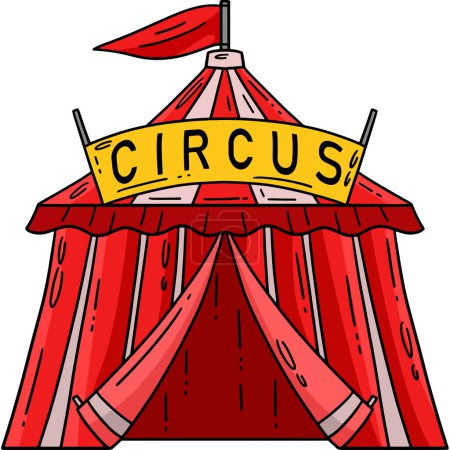 Illustration for This cartoon clipart shows a Circus Tent illustration. - Royalty Free Image