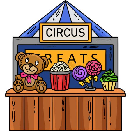 Illustration for This cartoon clipart shows a Circus Treat illustration. - Royalty Free Image