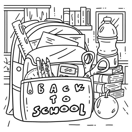 A cute and funny coloring page of a First Day of School Back to School on Bag. Provides hours of coloring fun for children. To color, this page is very easy. Suitable for little kids and toddlers.