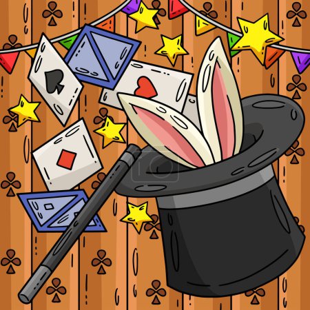 This cartoon clipart shows a Circus magician in a Top Hat illustration.