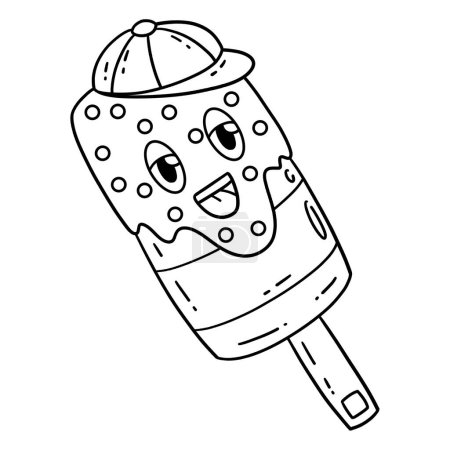 A cute and funny coloring page of an Ice Cream Popsicle. Provides hours of coloring fun for children. To color, this page is very easy. Suitable for little kids and toddlers.