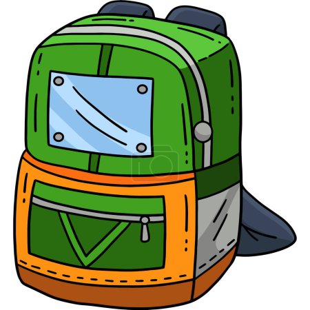 This cartoon clipart shows a Backpack illustration.