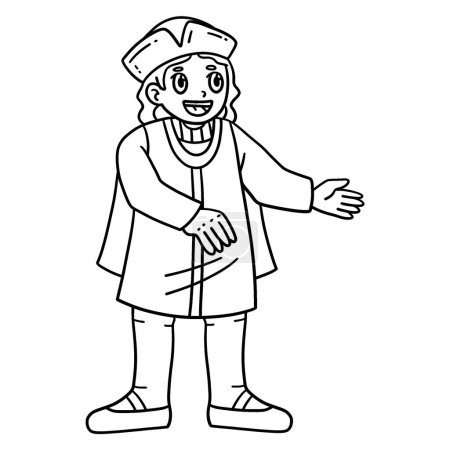 A cute and funny coloring page of a Columbus Day Happy Man. Provides hours of coloring fun for children. To color, this page is very easy. Suitable for little kids and toddlers.