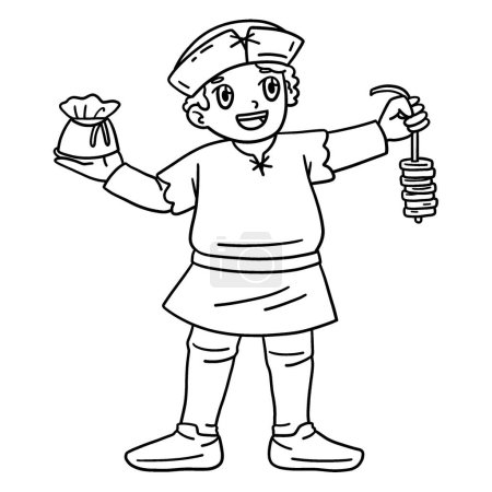 A cute and funny coloring page of a Columbus Day Explorer String of Coins. Provides hours of coloring fun for children. To color, this page is very easy. Suitable for little kids and toddlers.