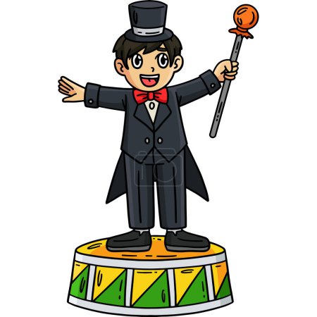 This cartoon clipart shows a Circus Master illustration.
