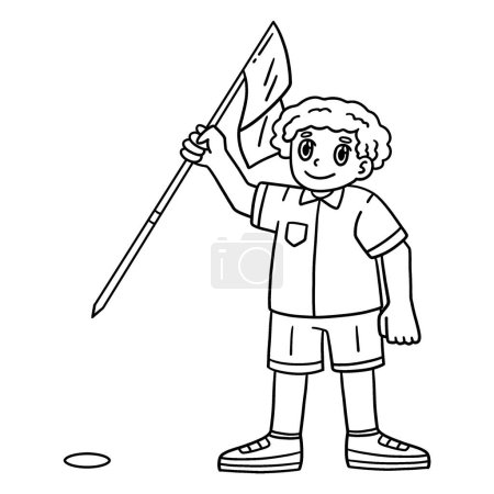 A cute and funny coloring page of a Golf Golfer Sticking Flagstick. Provides hours of coloring fun for children. To color, this page is very easy. Suitable for little kids and toddlers.