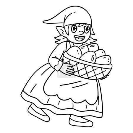 A cute and funny coloring page of a Gnome with a Basket of Eggs. Provides hours of coloring fun for children. To color, this page is very easy. Suitable for little kids and toddlers.