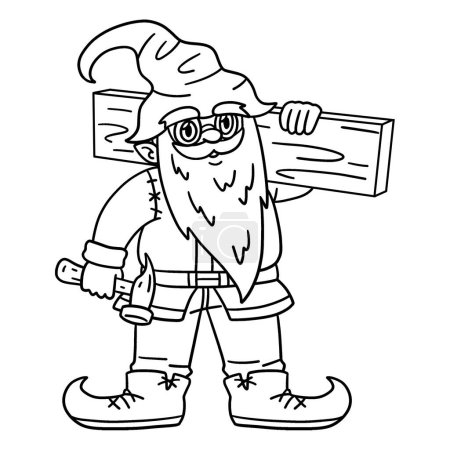 A cute and funny coloring page of a Gnome Carpenter. Provides hours of coloring fun for children. To color, this page is very easy. Suitable for little kids and toddlers.