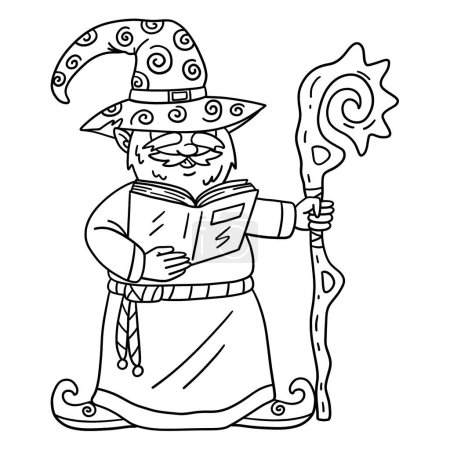 A cute and funny coloring page of a Gnome Wizard. Provides hours of coloring fun for children. To color, this page is very easy. Suitable for little kids and toddlers.