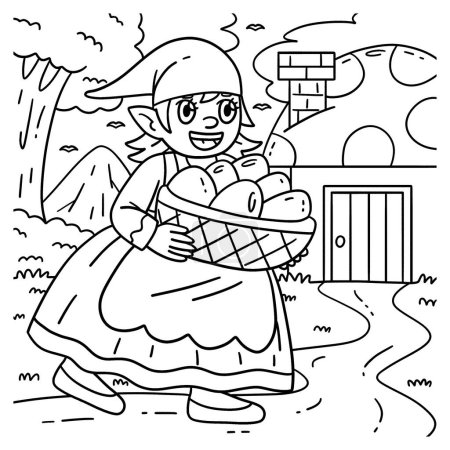 A cute and funny coloring page of a Gnome with a Basket of Eggs. Provides hours of coloring fun for children. To color, this page is very easy. Suitable for little kids and toddlers.