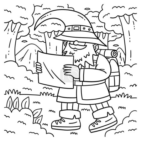A cute and funny coloring page of a Camping Gnome. Provides hours of coloring fun for children. To color, this page is very easy. Suitable for little kids and toddlers.