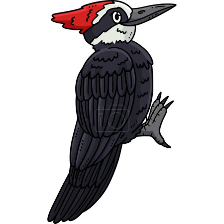 This cartoon clipart shows a Woodpecker Bird illustration.