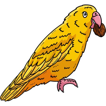 Ilustración de Este clipart de dibujos animados muestra una ilustración de pájaro loro. - Imagen libre de derechos