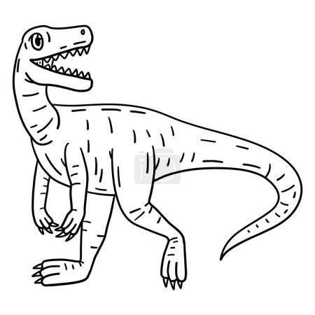 A cute and funny coloring page of a Herrerasaurus Dinosaur. Provides hours of coloring fun for children. To color, this page is very easy. Suitable for little kids and toddlers.