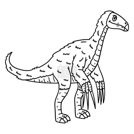 A cute and funny coloring page of a Therizinosaurus Dinosaur. Provides hours of coloring fun for children. To color, this page is very easy. Suitable for little kids and toddlers.