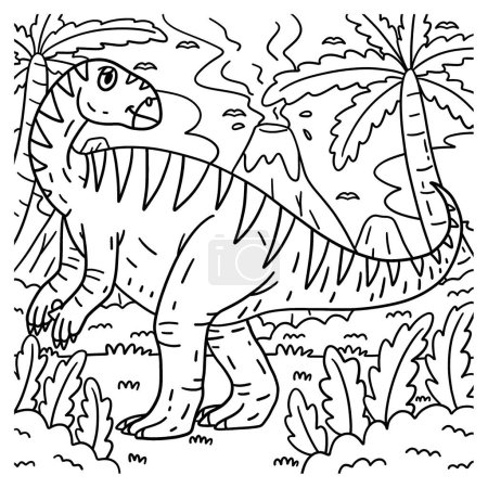 A cute and funny coloring page of an Iguanodon Dinosaur. Provides hours of coloring fun for children. To color, this page is very easy. Suitable for little kids and toddlers.