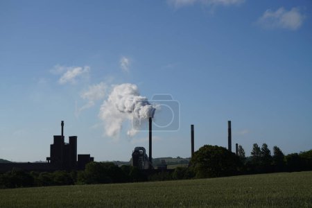 Photo for Industrial factory, smoke and chimney - Royalty Free Image