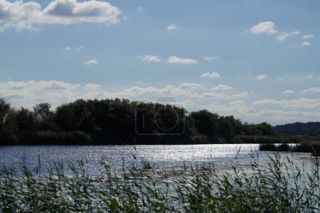 Téléchargez les photos : Beau paysage avec une rivière et un ciel bleu - en image libre de droit