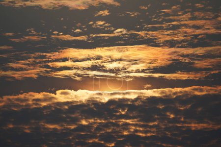 Photo for Beautiful sunset in orange sky with clouds - Royalty Free Image