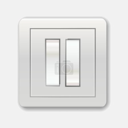Illustration for Realistic toggle switch on or off. Switch for control electric light. Switch minimalist style isolated on a white background. Switches for light. Realistic toggle switches in on and off positions - Royalty Free Image