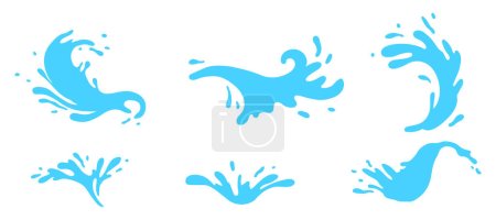 Líquido de salpicadura de agua. Ilustración vectorial. Un chapoteo de agua, sinfonía de movimiento en un mundo inmóvil Zumo fresco salpicado, escena de sabor vibrante en acción Una forma de ola, testamento esculpido a los océanos