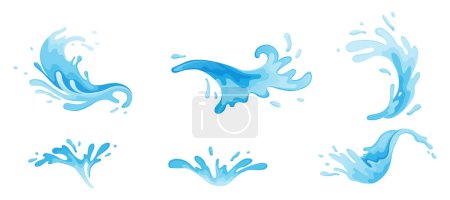 Water and juice splash liquide. Vector Illustration. A wave shape, beautiful echo of oceans song A drop shape, humble manifestation of liquid state A dripped droplet, solitary actor in play of liquids